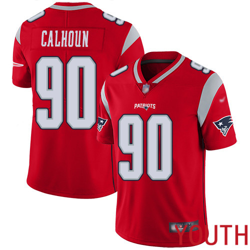 New England Patriots Football #90 Inverted Legend Limited Red Youth Shilique Calhoun NFL Jersey->youth nfl jersey->Youth Jersey